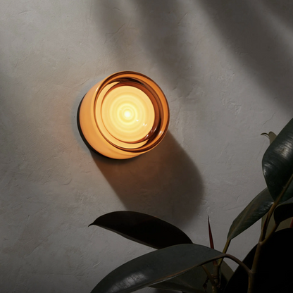 Modern round LED wall lamp warm white glow