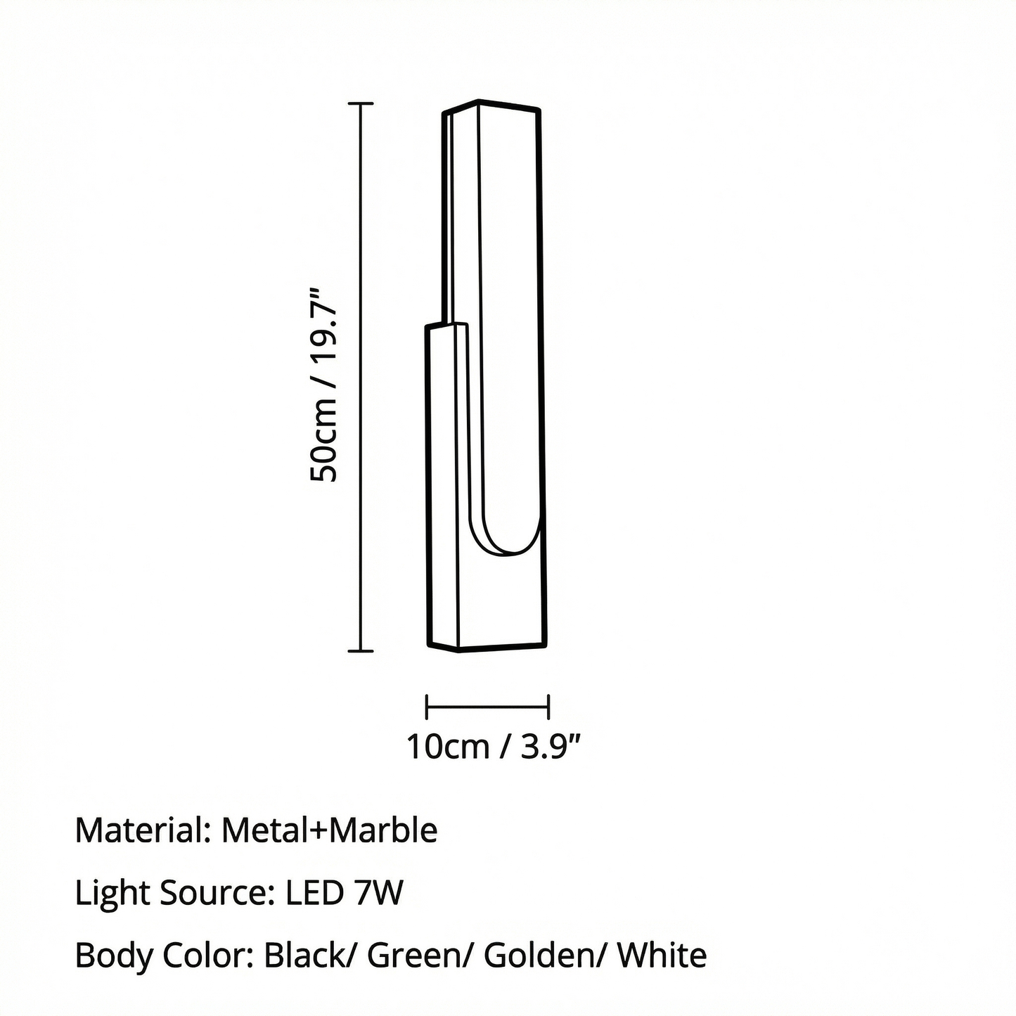 Indoor LED wall light with warm white glow