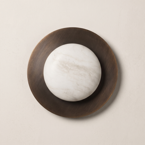 AX174 – Alabaster & Aged Brass Wall Sconce